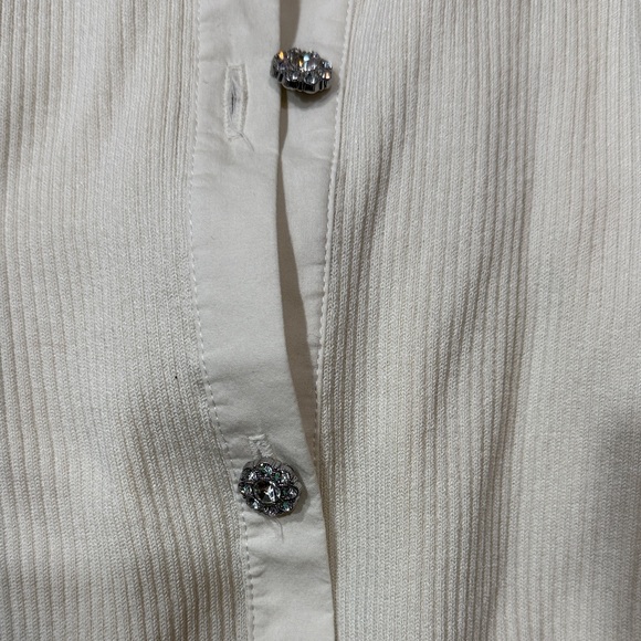 Express Cream Ribbed Shirt - Picture 4 of 4